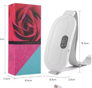 Portable Heated Massage Belt Menstrual Pain Relief Hot Compress Pad Abdominal Thermal Vibration Massager Period Warm Palace Belt