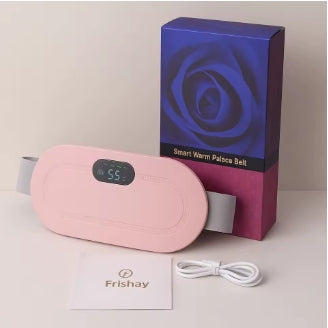 Portable Heated Massage Belt Menstrual Pain Relief Hot Compress Pad Abdominal Thermal Vibration Massager Period Warm Palace Belt